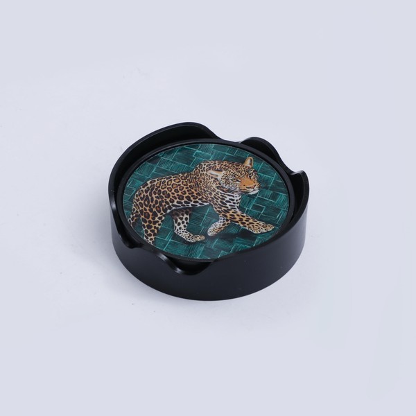 Civicia Silicone Coasters Set of 4 - Golden Leopard with