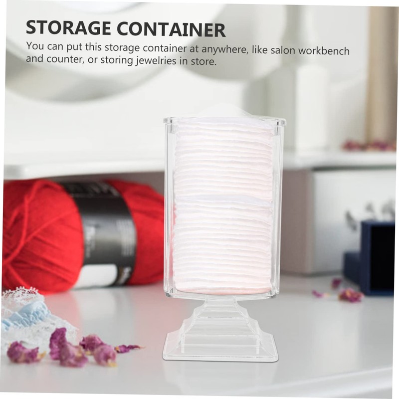 WOONEKY Desktop Makeup Cotton Pad Storage Box Organizer for Beauty