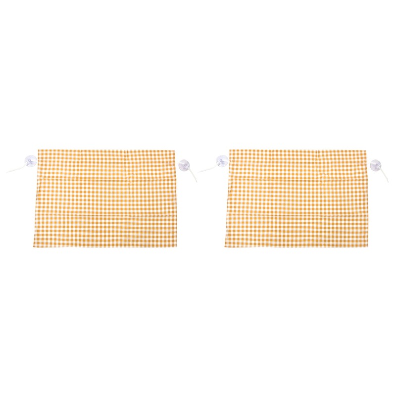 2Pcs Grid Design Anti Ultraviolet Car Curtain Side Car Window