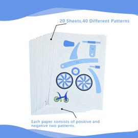 3D Pen Stencils, 20 Sheets 40 Patterns 3D Drawing Paper Templates, with a Reusable Transparent PVC Drawing Board, 3D Art Pen Accessories Set for Kids Ages 8-10 and Adults Starter for 3D Printing Pen