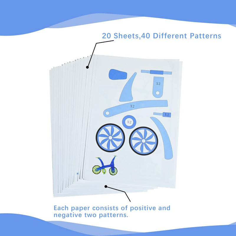 3D Pen Stencils, 20 Sheets 40 Patterns 3D Drawing Paper