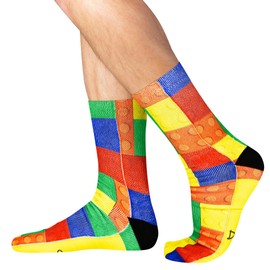 Benefeet Sox Do Not Disturb Gaming Socks Funny Saying Socks for Mens Novelty Colorful Dress Sock with Designs Cool Crazy 3D Print Pattern Athletic Tube Sock Weird Birthday Christmas Gag Gifts,Blocks