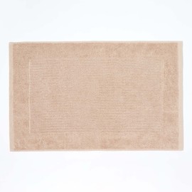 HOMESCAPES Imperial Plain Stone Beige Bath Mat 50 x 80 cm - Super Soft Bathroom Mat - 100% Turkish Cotton Shower Mat