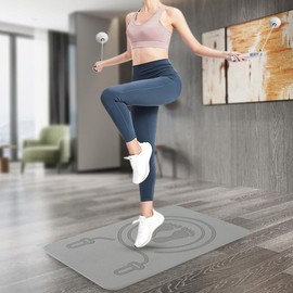 Dranvosk 10mm Thick Fitness Mat for Jump Rope, Yoga & Pilates – Non-Slip Multi-Function Exercise Mat for Home Gym, Indoor & Outdoor Workouts(23.62 x 15.74 inches)