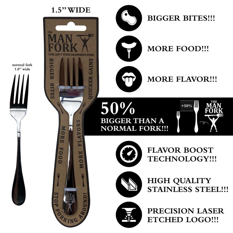 The Man Fork - Holds 40% MORE FOOD So You