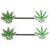 Body Vibe Pot Leaf Forward Facing 14g 1/2 Nipple Bars