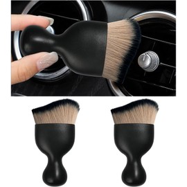 Dickno 2 cepillos de polvo para interior de coche, cepillos suaves sin arañazos para detallado automotriz, herramienta universal de limpieza de interior de vehículo para tablero automotriz, rejillas