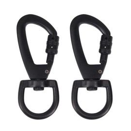 PHCOZY Pack of 2 Dog Lead Accessories Rotating Carabiner Hook with Screw Lock for Dog Collar Multipurpose Use Mountaineering Key Ring Robust Swivel Snap Carabiner