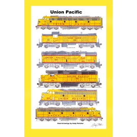 Union Pacific Classic Diesels 11"x17" Poster 12 x18" mat Andy Fletcher signed