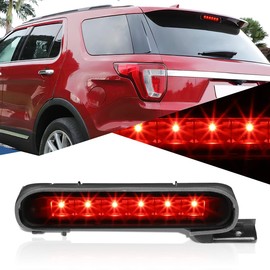 Auto Dynasty Full LED 3rd Third Tail Brake Light Rear High Mount Stop Lamp Compatible with Ford Flex 2012-2018, Black Housing Smoked Lens