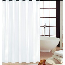 KAV Plain White polyster Fabric Shower Curtain (240 x 180)