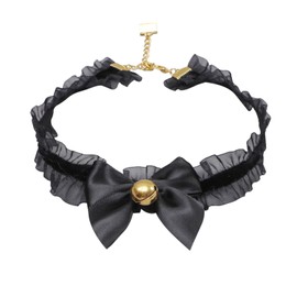 MFUOE Black Choker Necklace Punk Lace Chocker with Bell Bow Women Hip Hop Necklace Fashion Jewelry for Ladies and Girls Costume Choker Necklace