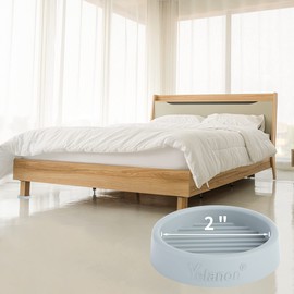 Yelanon Furniture Coasters 8-Pack - 2” Round Non-Slip Caster Cups, Rubber Floor Protectors for Hardwood Floors, Anti-Skid Grippers for Bed, Couch & Chair Legs - Gray