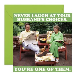 Central 23 Funny Anniversary Card For Wife - Humorous Birthday Cards For Women - 'Never Question Husband's Choices' - Valentine Card - Gifts for Women - For Best Friend - Comes With Stickers