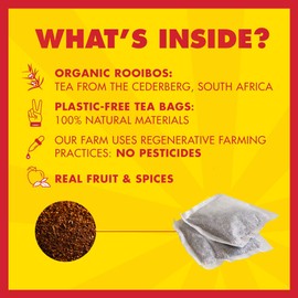 BOS Organic Chai Flavoured Caffeine Free Rooibos Tea Bags Carton, Exotic & Spiced to Perfection, 50 g, 20 Teabags (Pack of 1)
