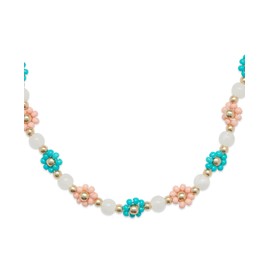 Lucky Brand Daisy Beaded Collar Necklace, Gold, One Size