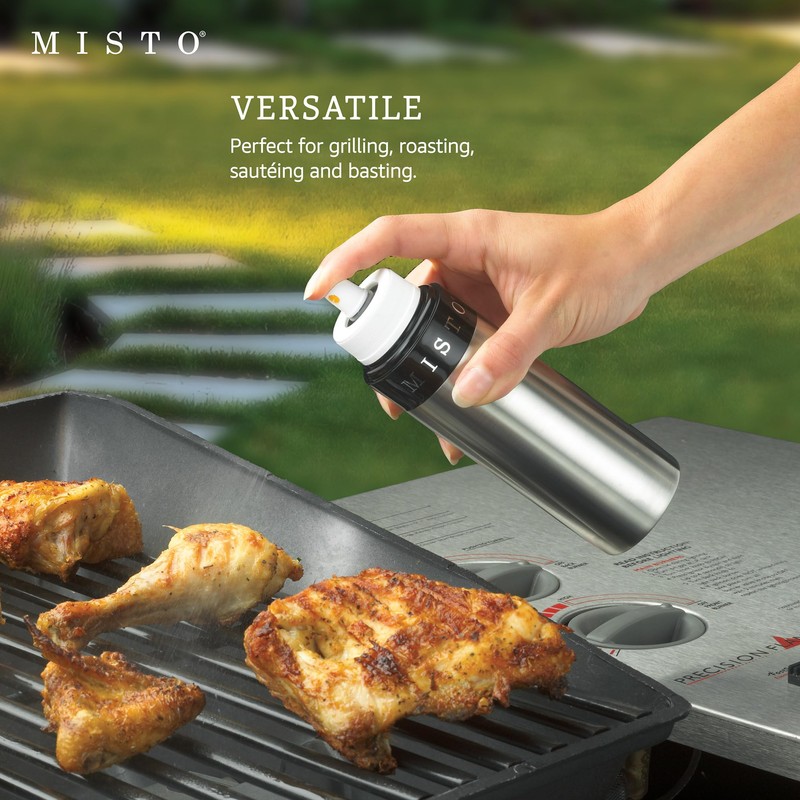 Misto Aluminum Oil Sprayer, Set of 2, Versatile Refillable Aerosol