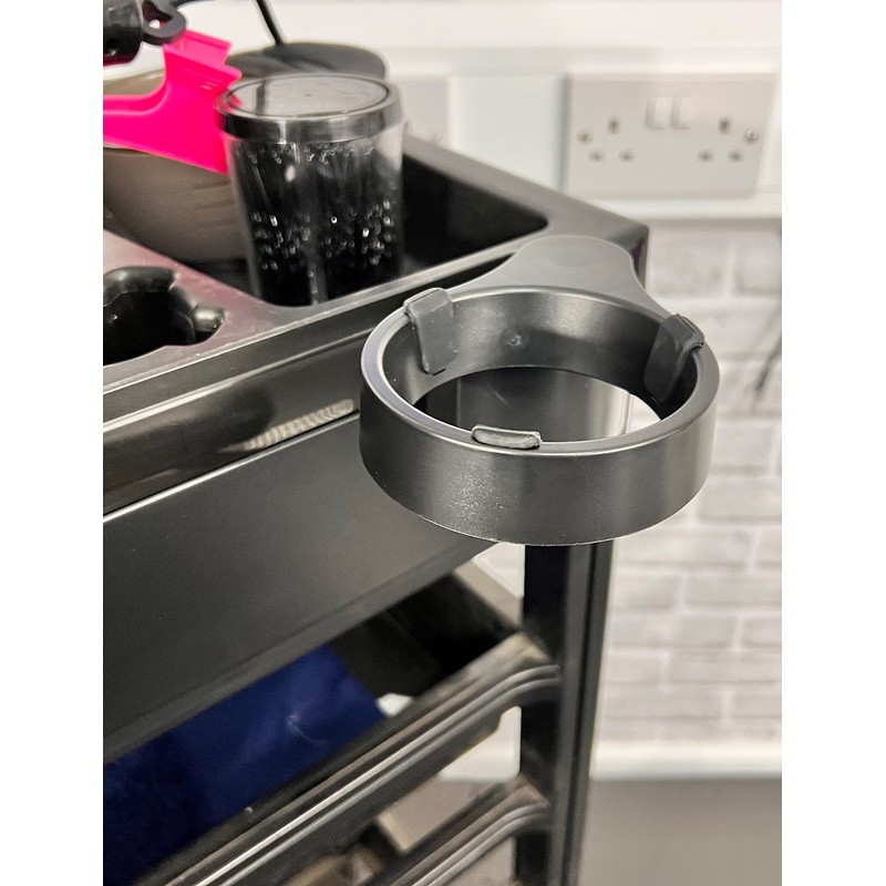 Vic+ Wall Mounted Hairdryer Holder, robust and rotatable black dryer