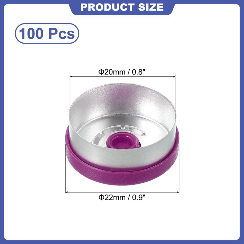 PATIKIL 20mm Flip Off Caps, 100 Pack Top Caps Flip