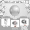 6Pcs Silver Round Foil Balloons,Giant 4D Round Ball Balloons,22 Inch
