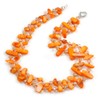 Avalaya Multistrand Layered Orange Shell Nugget and Transparent Glass Crystal