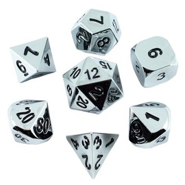 Paladin Roleplaying Mithril Metal DND Dice - Full Polyhedral Set - in Presentation Case