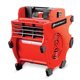 Powerbuilt 3 Speed Portable Blower Dry Fan, Adjustable 3-Speed, Shop Dryer, Wet Carpet, Paint, Built-in Outlets - Red 642259