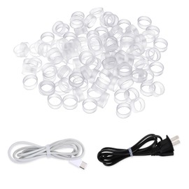 200 Pieces 0.5 Inch Small Elastic Silicone Rubber Bands Clear Strong Rubberbands Heavy Round Siliconebands for Wire Cord Cable Wrapping, Bundle