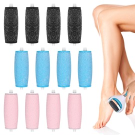 [Pack of 12] Extra Coarse Mineral Replacement Rollers Compatible with Scholl Velvet Smooth Callus Remover Refill Rolls with Diamond Particles, 3 Roughness Levels, Ideal for Feet, Compatible with