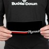 Buckle-Down Men's PU Bifold Wallet-Plymouth Text/Stripe Black/White/Red, Multicolor, 4.0" x