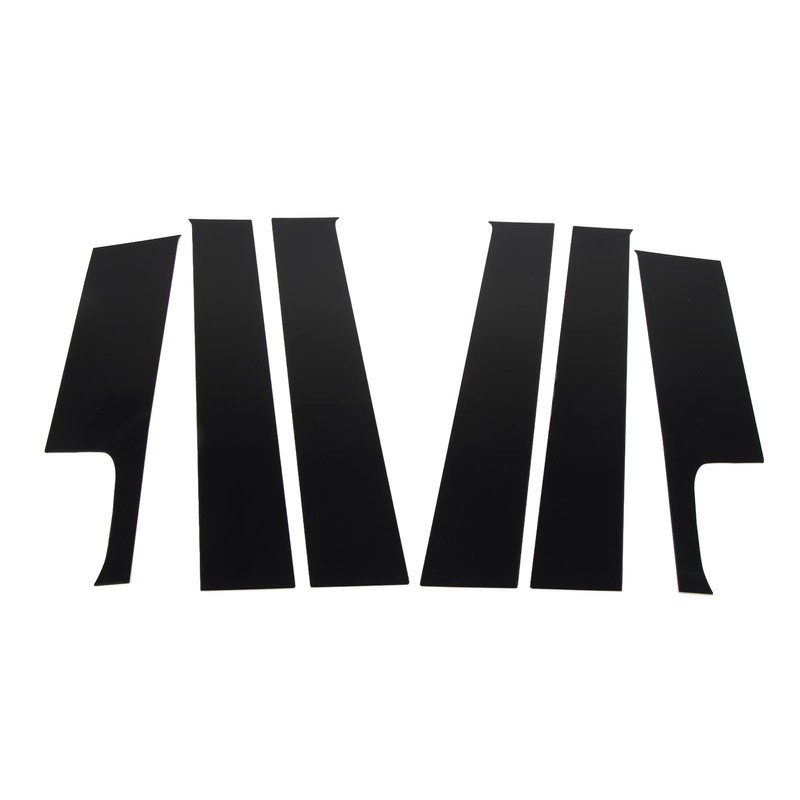 6Pcs B Pillar Posts Trim Glossy Black Firm Paste Exterior