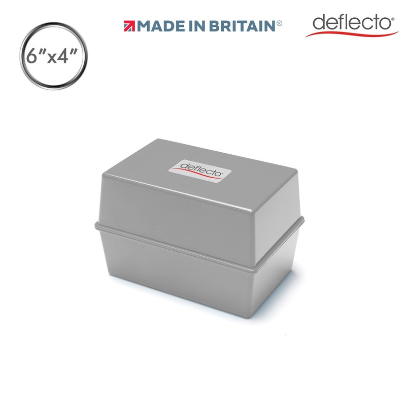 Deflecto Value Size 6 x 4 Index Card Box -