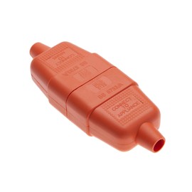 Lawn Mower Cable Repair Kit 2 Pin Rubber Flex Connector 10A AMP Adapter In-Line Coupler 2 Core Plug and Cable Socket Compatible with Garden Electric Electrical Lawnmower / Grass Strimmer Adaptor