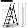 GameGem 5 Steps Lightweight Aluminum Ladder Folding Step Stool Stepladders