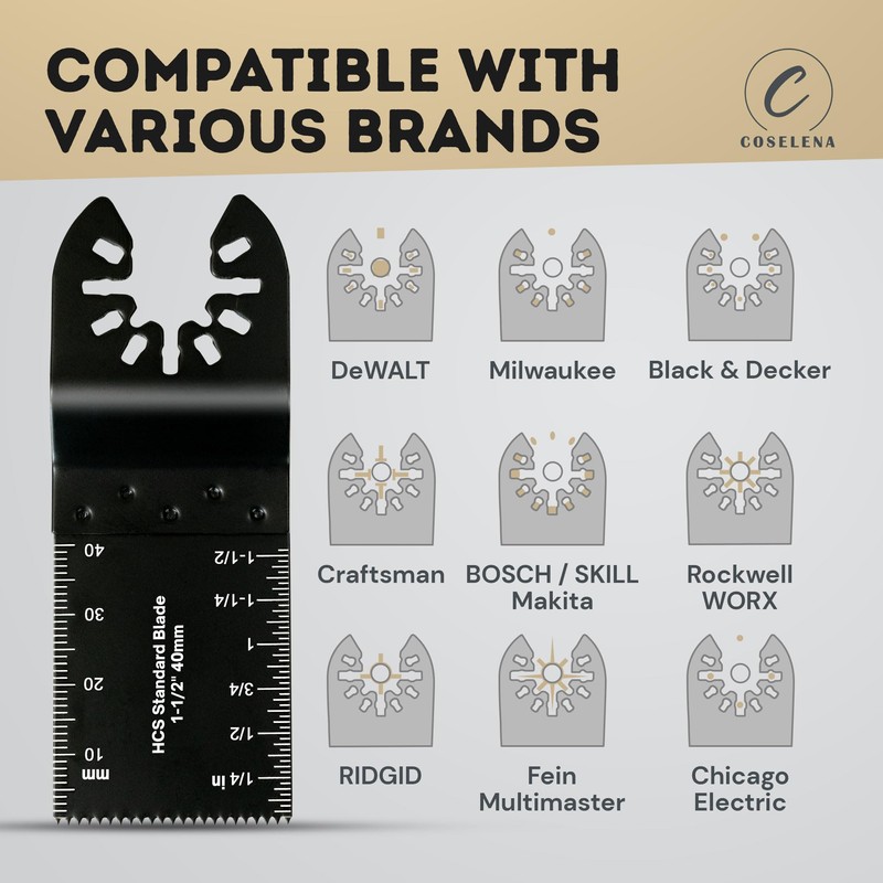 Coselena 22-Piece Multi Tool Blades Set – Heavy-Duty Oscillating Saw