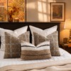 Faux Fur Plaid Throw Pillow Covers 18X18 Set of 2