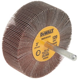 DEWALT Flap Wheel, 3-Inch x 1-Inch x 1/4-Inch HP, 120-Grit (DAFE1H1210)