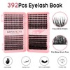 Individual Eyelashes Kit, 392Pcs 4 Styles D Curl Mix9-16mm Soft