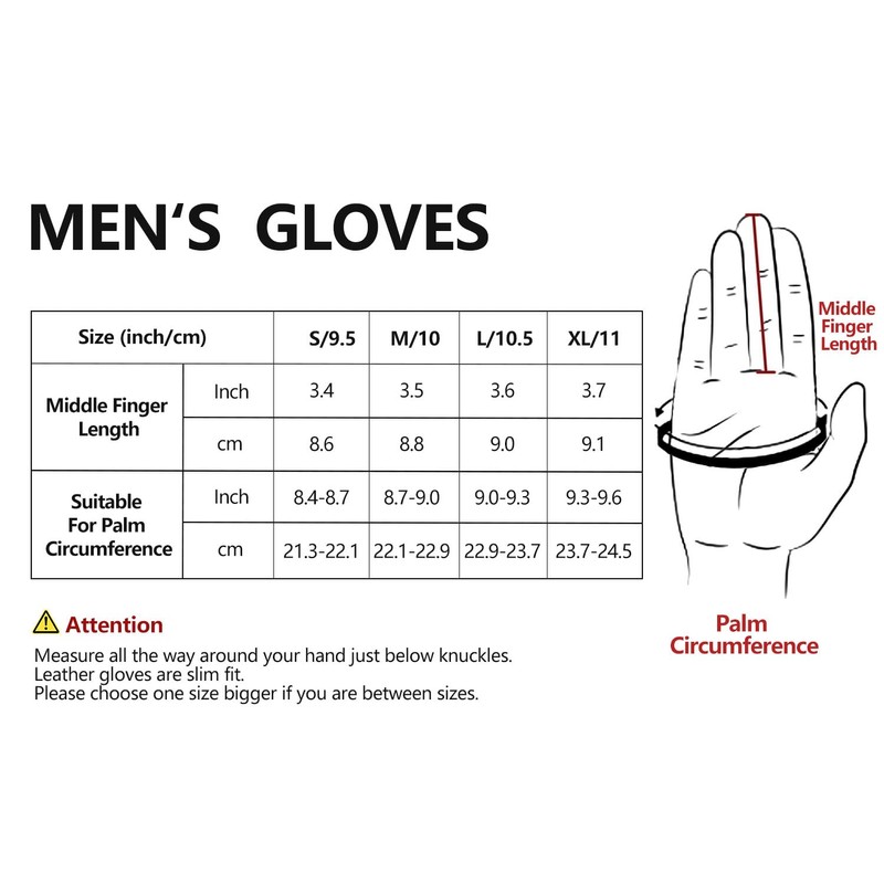 GSG SINCE 1998 Mens Luxury Sheepskin Leather Gloves with Cashmere