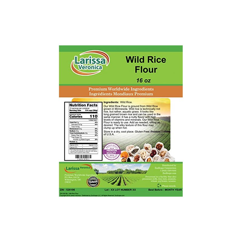 Wild Rice Flour (16 oz, ZIN: 526196)