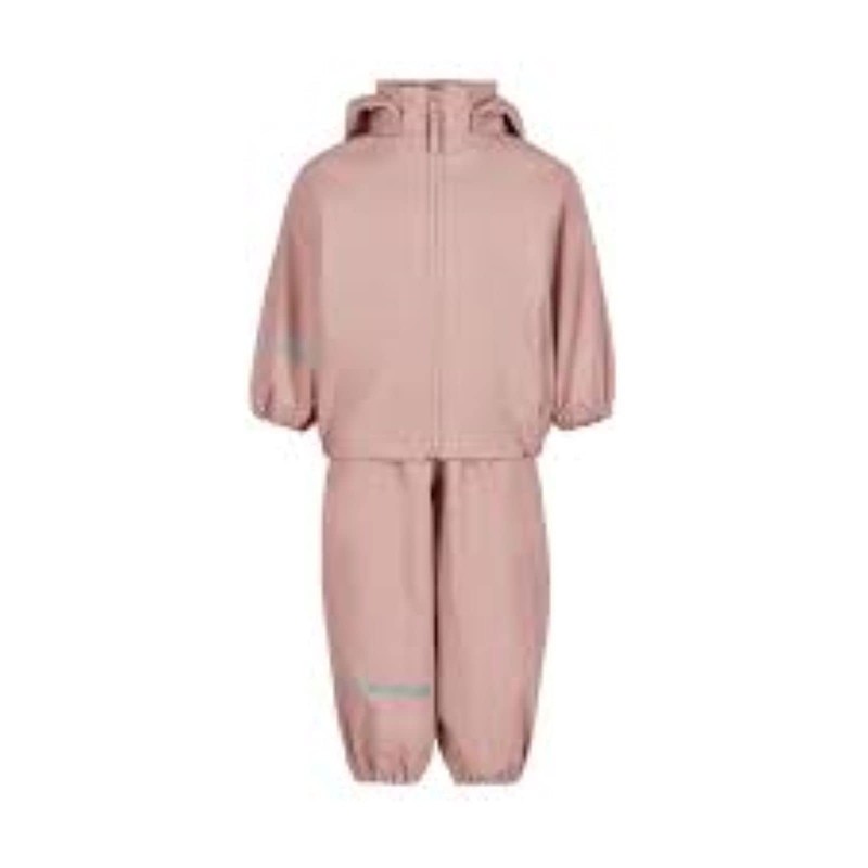 Celavi Girls' Basic PU Rainwear Set, Misty Rose