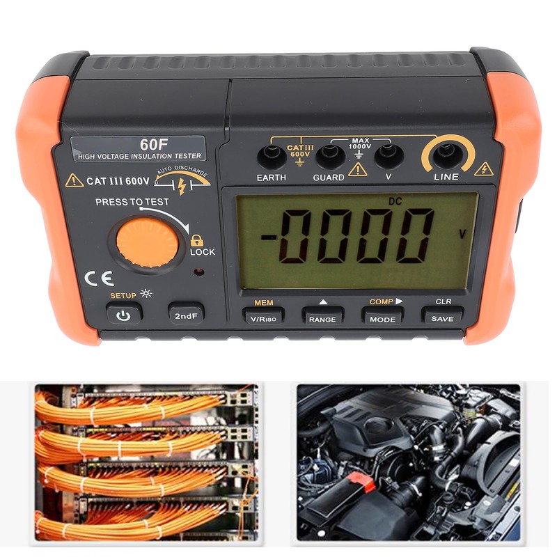 Insulation Tester Megohmmeter 50V~2500V Resistance Meter 1.3mA with Overload Protection