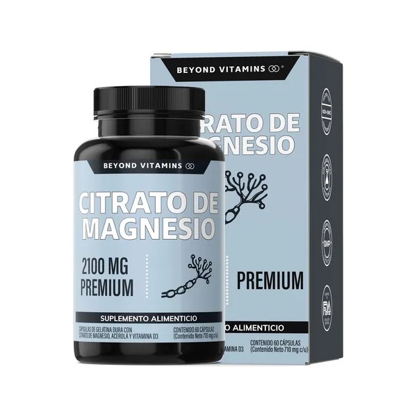 Beyond Vitamins | Citrato de Magnesio 2100mg con Acerola y