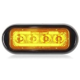 Maxxima M20484YCL Amber Clear Lens 4 LED Strobe Warning Surface Mount Ultra Thin