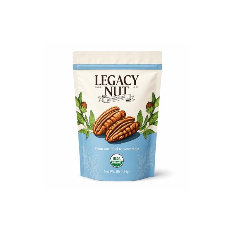 Nuez Pecana Orgánica, 1 lb (454g), Certificada USDA Organic, Pecanas