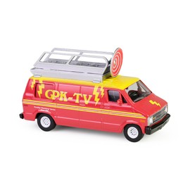 Greenlight Collectibles 54110-D 1:64 Scale Garbage Pail Series 7 - Dish Grace - 1976 Dodge B-100 with Roof Mounted Satellite Dish