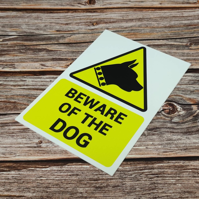 BEWARE OF THE DOG’ WARNING SIGN. TOUGH, DURABLE AND RUST-PROOF