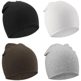 DRESHOW BQUBO 4 Pieces Baby Beanie Newborn Toddler Soft Cute Knit Hat Hospital Hats for Baby Boys Infant Cap Beanies