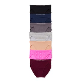 Victoria's Secret Seamless Brief Panty Pack, High Leg Cut, Underwear for Women, 7 Pack, Core Basics (S)