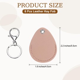 sourcing map 6pcs Leather Key Fob, PU Leather Car Keychain Blanks Key Holder with Key Rings for Key ID Cards DIY Laser Engraving Birthday Father's Day Gifts, Pink